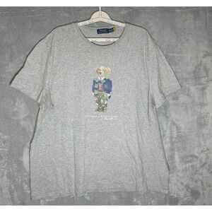 Polo Ralph Lauren Polo Bear Shirt Mens 2XL Gray Crewneck Graphic Tee Casual